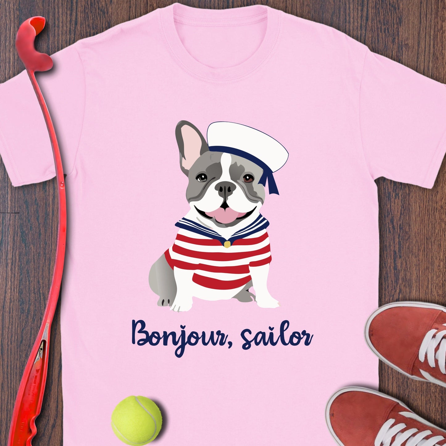 Bonjour Sailor French Bulldog Graphic T-Shirt product