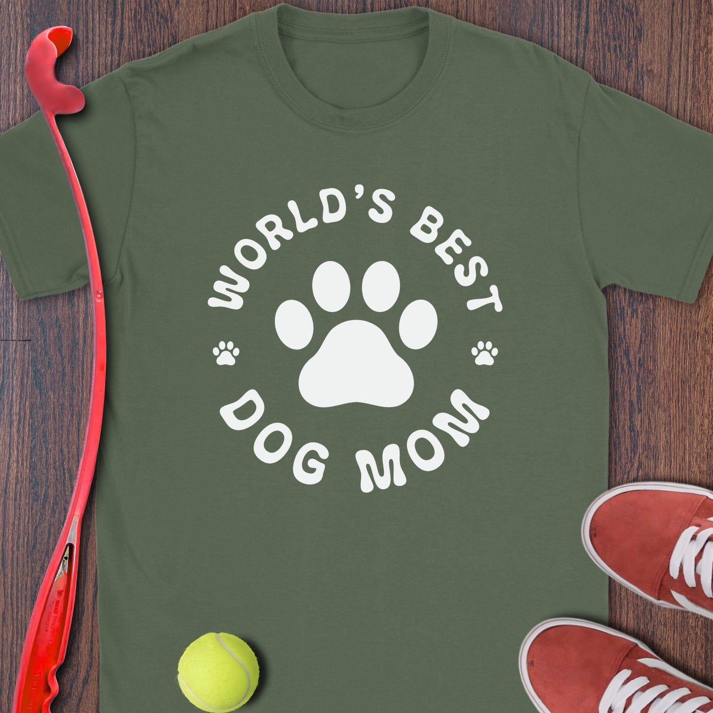 World's Best Dog Mom Paw Print T-shirt product