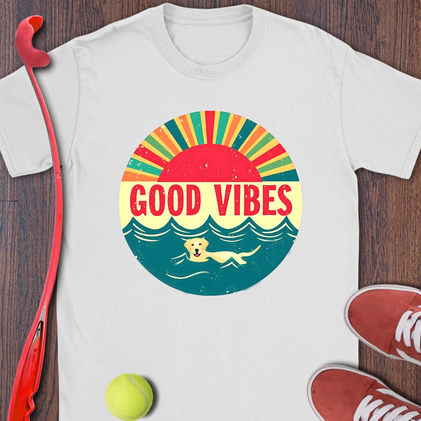 Good Vibes Retro Sunset Swim Graphic Tee product
