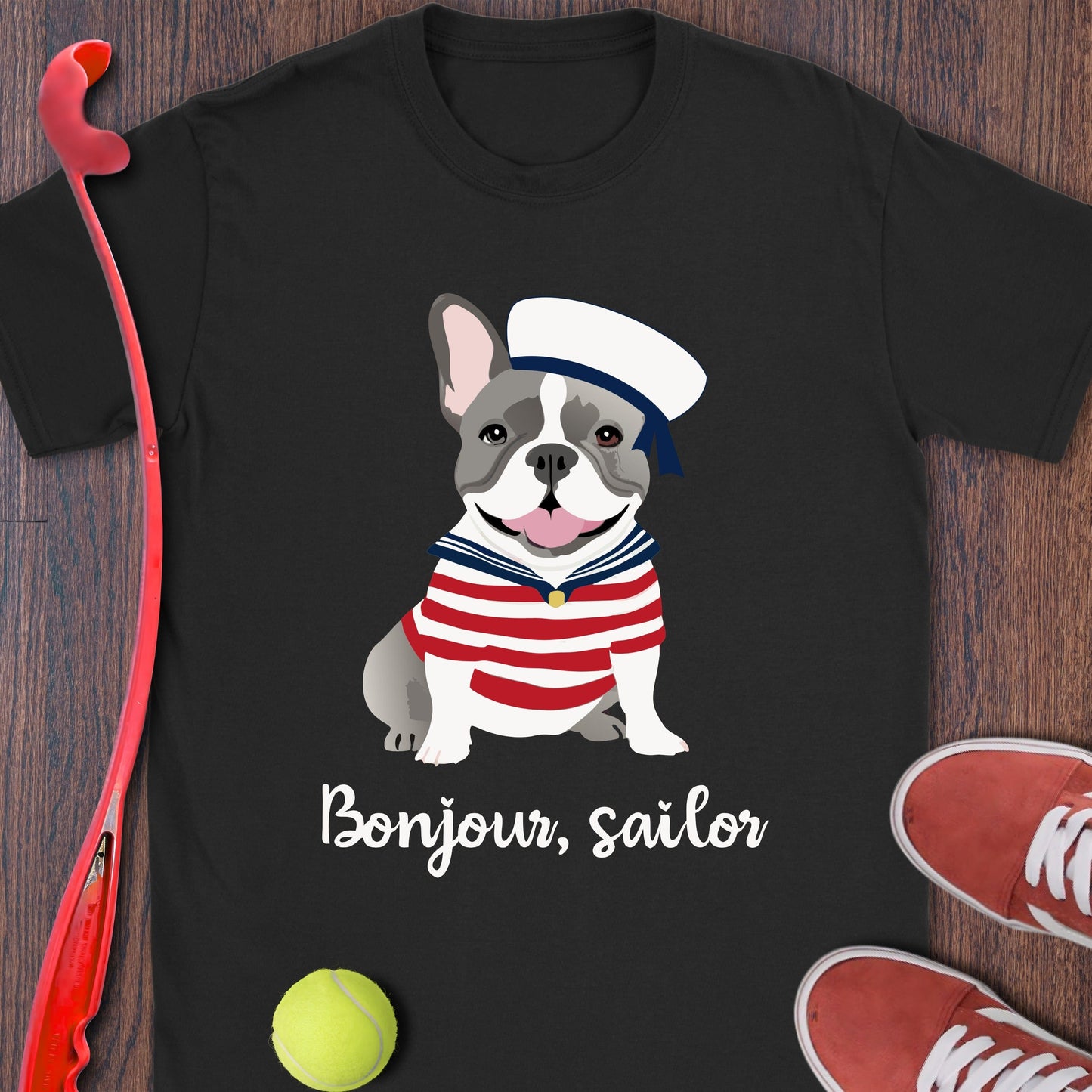 Bonjour Sailor French Bulldog Graphic T-Shirt product