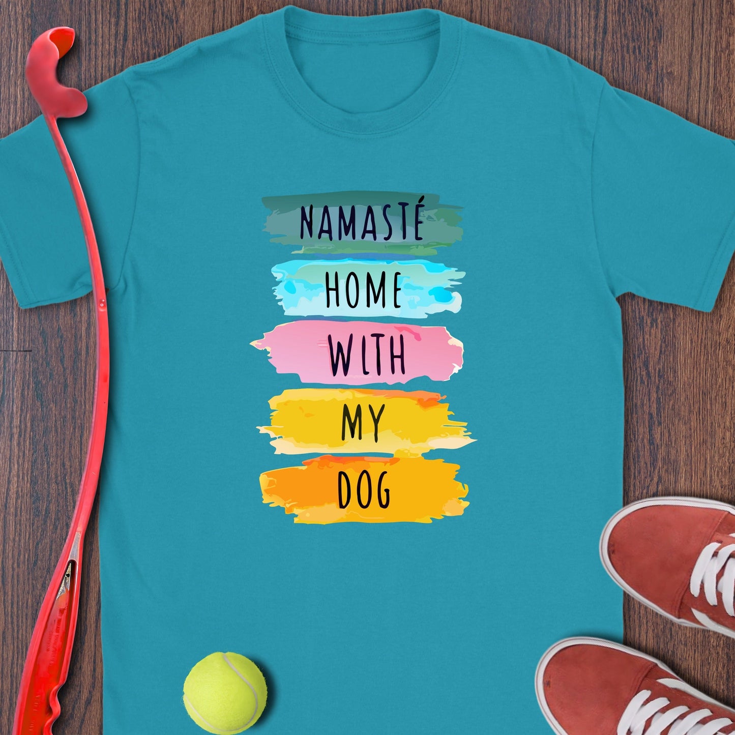 Namaste Home with My Dog Graphic Tee product type