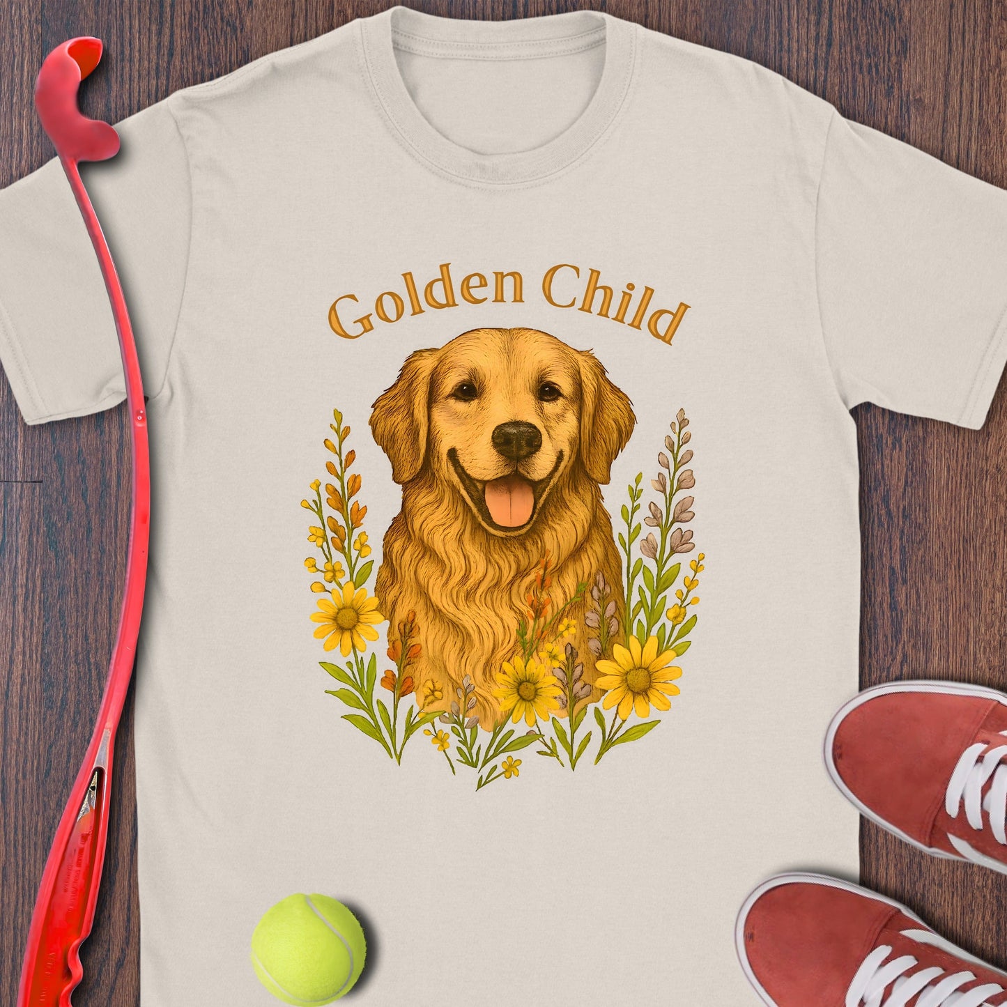 Golden Child Floral Graphic Dog Design Shirt product type
