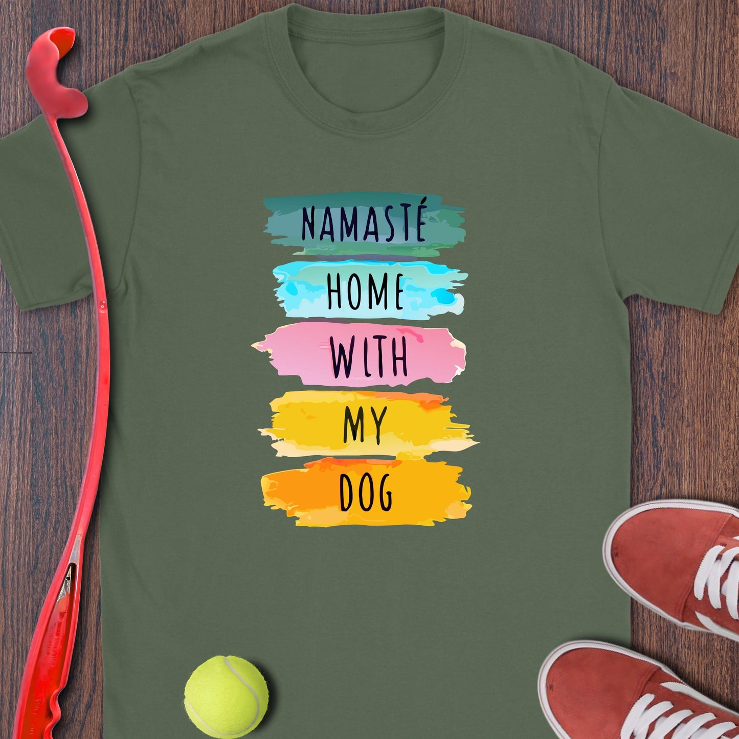 Namaste Home With My Dog Graphic T-Shirt product type