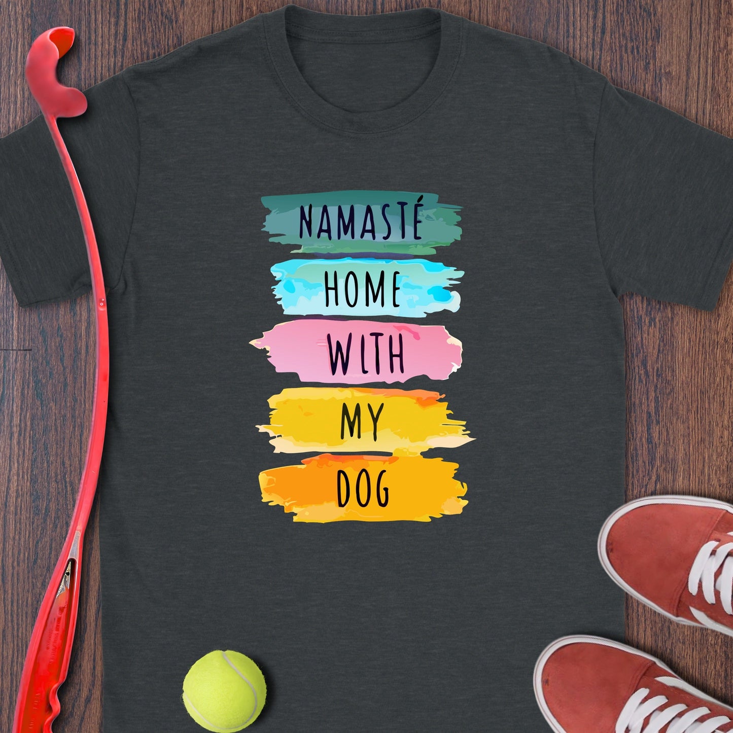 Namaste Home With My Dog Graphic Print T-shirt product type