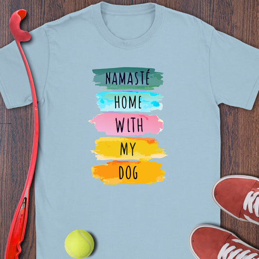 Namaste Home With My Dog Casual Graphic T-Shirt product type