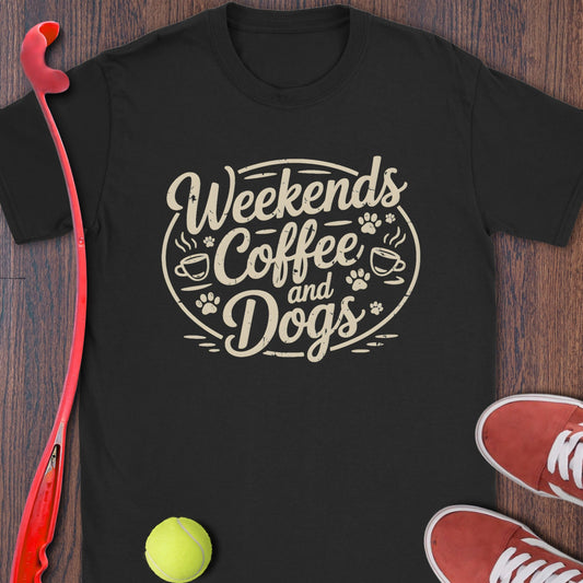 Weekends Coffee and Dogs Graphic Tee shirt product