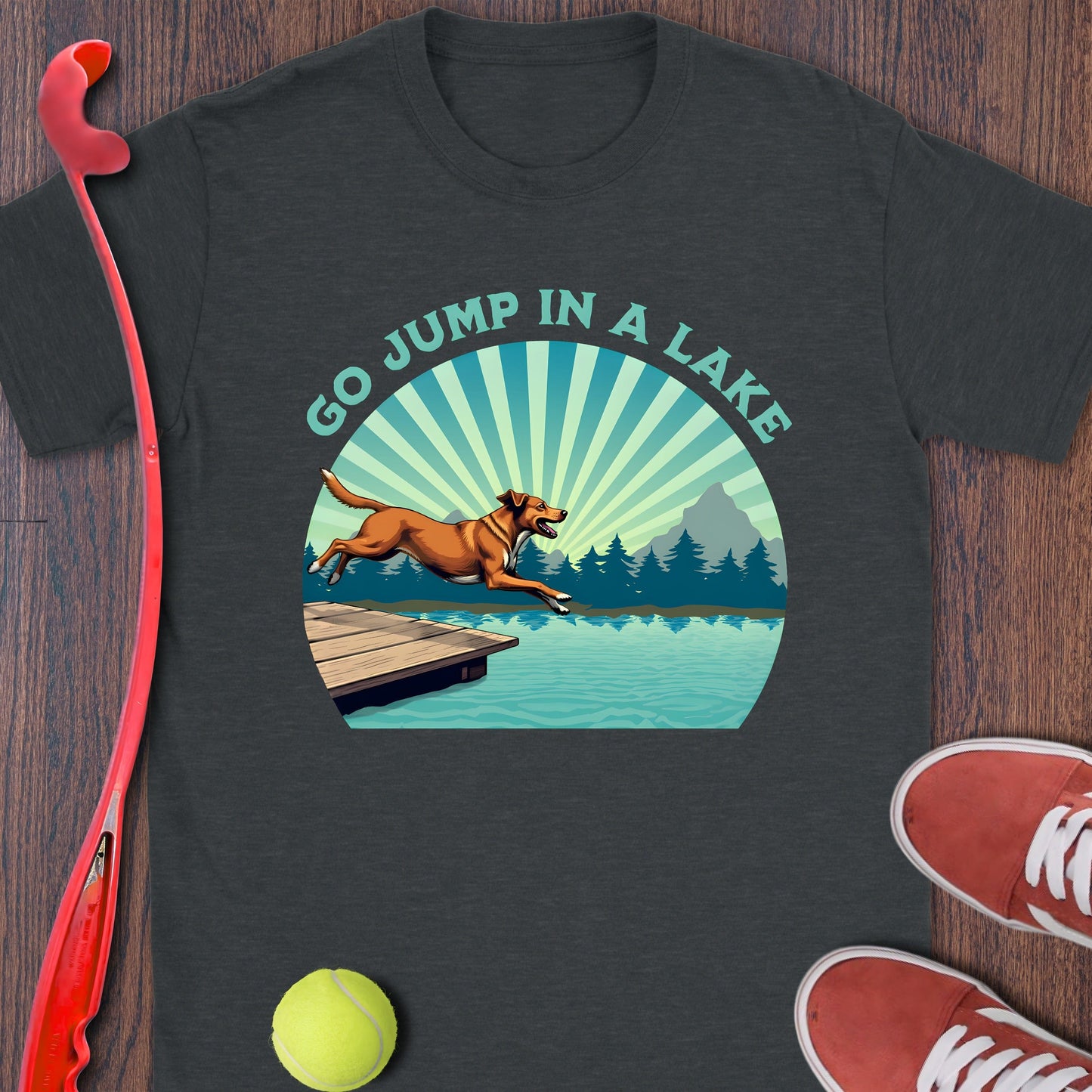 Go Jump in a Lake Dog Graphic Tee Shirt product type