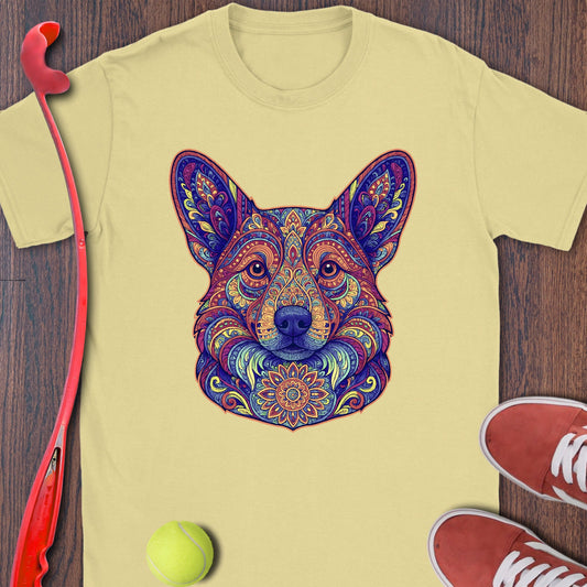Colorful Intricate Dog Face Design T-shirt product type
