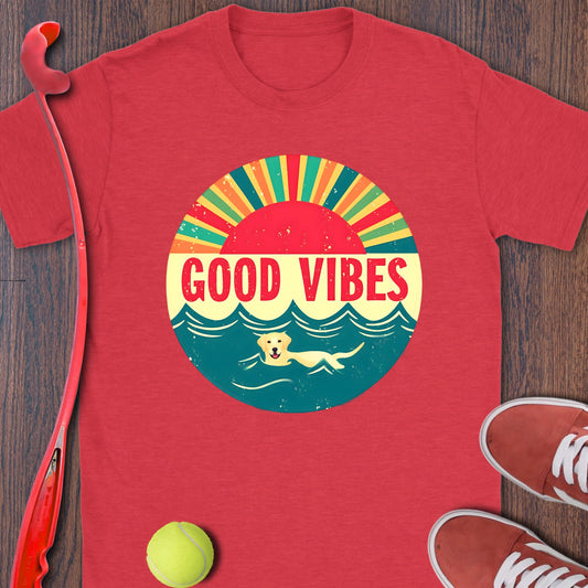 Good Vibes Sunset Design on Red T-Shirt product