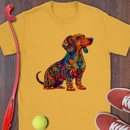 Vibrant Dachshund Patterned Dog Art Graphic product type