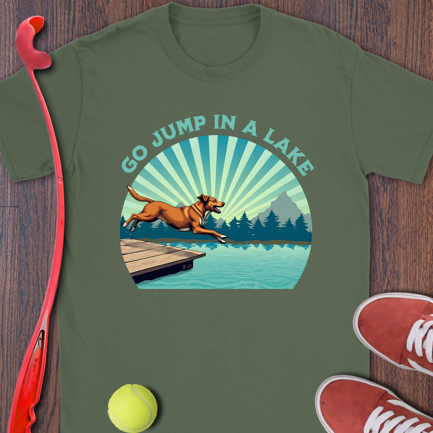 Go Jump In A Lake Dog Graphic T-Shirt product