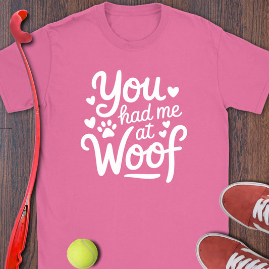 You Had Me at Woof Heart Paw Print T Shirt Product